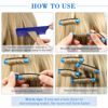 Picture of 48 Pieces Hair Perm Rods Short Cold Wave Rods Plastic Perming Rods Hair Curling Rollers Curlers with Steel Pintail Comb Rat Tail Comb for Hairdressing Styling Supplies (0.35 Inch, Blue and Dark Blue)