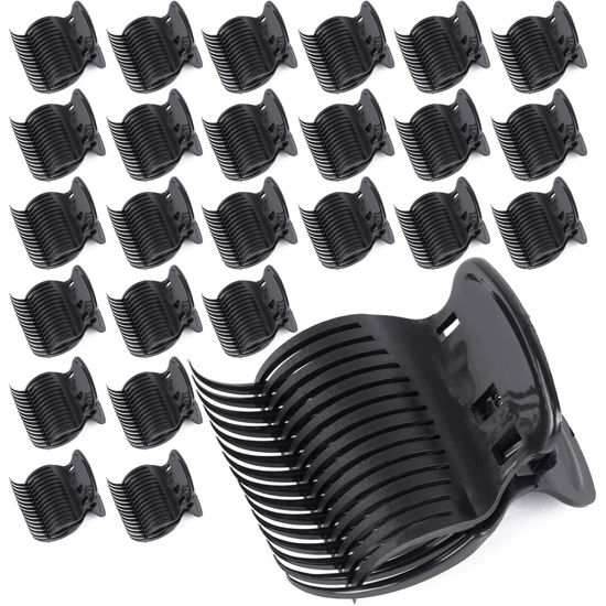 Picture of Tbestmax 24 Hot Roller Clips for Hair Curler Claw Clip Replacement Hair Section Styling for Women Girls Black