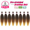 Picture of 3 Tone Pre-stretched Braiding Hair Synthetic Braids Professional Hair Extensions for Braiding 20 Inch Yaki Texture Straight Ombre Brown Blond Color Mixed Crochet Twist Hair 8Pcs/lot (#1B/30/27)