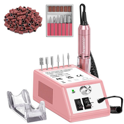 Picture of JIASHENG Nail Drill, 20000rpm Professional Electric Nail Drill Machine, Electric Nail File Drills for Acrylic Nails Gel Nails Manicure Pedicure Tools for Salon Use, Pale Pink