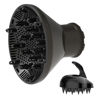 Picture of Universal Hair Diffuser Adaptable Hair Dryer Attachment for Blow Dryer Nozzles from 1.7 to 2.2 inch Diameter (Black with Shampoo Brush)