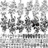 Picture of VANTATY 65 Sheets Black Realistic Flower Temporary Tattoos For Women Arm Thigh, 3D Fake Tattoos That Look Real And Last Long, Temp Rose Sketch Moon Snake Peony Floral Tattoo Stickers For Adults Girls