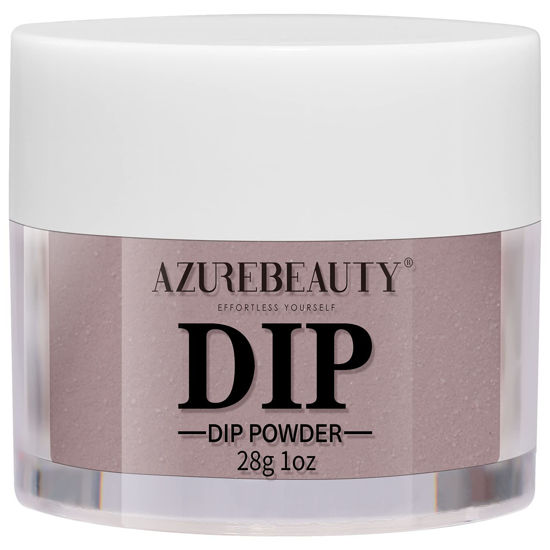 Picture of AZUREBEAUTY Dip Powder Nude Brown Color, Nail Dipping Powder French Nail Art Starter Manicure Salon DIY at Home, Odor-Free and Long-Lasting, No Needed Nail Lamp Curing, 1 Oz