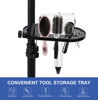 Picture of Klvied Wig Stand Tripod Adjustable Mannequin Head Stand with Foot Panel, Reinforced Metal Wig Head with Tool Tray for Cosmetology Hairdressing Styling Training