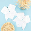 Picture of WRNZL Cheer Bows, White Hair Bows, 20 Pcs 8 Inch Bows for Cheerleaders, Girls, Softball, Ponytail Holders, Cheerleading Hair Accessories