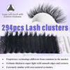 Picture of Fluffy Lash Clusters with Bottom Lashes 12-25mm Thick Cluster Eyelash Extensions 294Pcs Wispy Individual Lashes with Lower Eyelash Clusters 100D Plant Fibers Lashes Clusters DIY at Home, by Yaiseiko