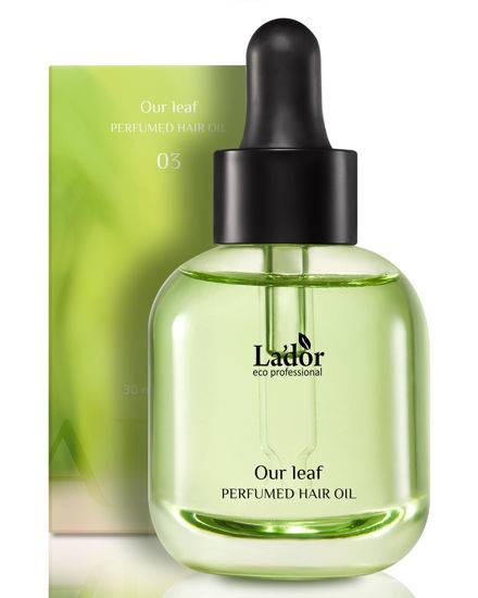 Picture of LA'DOR Hair Perfume Oil for Damaged Permed Hair - Anti Frizz Nourishing Fragrance Glassy Shiny Oil Serum Leave-In Conditioner Hold Curls & Waves Bouncy Hair No Alcohol 1 Fl Oz 04 Our Leaf LADOR Korean