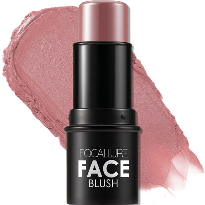 Picture of FOCALLURE Cream Blush Makeup,Buildable Blush Stick for Cheeks,Matte and Dewy Finish,Long Wearing,Easy Application,Lightweight Multi Stick,ROSE FLUSH