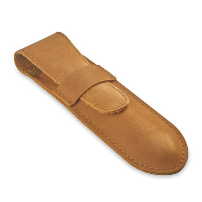 Picture of Straight Razor Case, Genuine Cowhide Leather Straight Razor Cover, Barber Straight Razor Holder, Travel Razor Case (Vintage Brown)