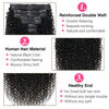Picture of Mihugass Curly Clip in Extension Human Hair 3C 4A Kinky Curly Clip Ins Full Head for Women Brazilian Remy Human Hair Natural Color 8 Pcs with 18 Clips 120g/Set (22 inch)