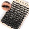 Picture of Yawamica Wispy Lash Clusters Natural Cluster Eyelash Extensions Fluffy Eyelash Clusters C Curl Individual Lashes 10-18mm Cluster Lashes Waterproof DIY Lash Extension at Home by Self