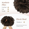 Picture of FESHFEN Messy Bun Hair Piece - Large Wavy Curly Elastic Hair Bun Scrunchies Ponytail Extensions Synthetic Chignon Hairpieces for Women, Dark Brown & Light Auburn Mixed 1.94oz