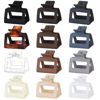 Picture of Sisiaipu 2 Inch Medium Hair Claw Clips 12 Pcs Square Hair Clips for Thin Hair Matte Nonslip Acrylic Banana Jaw Clips Bulk Hair Accessories for women and Girls - Neutral