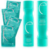 Picture of Malibu C Swimmers Wellness Collection - Swimmers Shampoo and Conditioner Set + Hair Mask Packets - Moisturizing, Shine Restoring Hair Care Kit - Protects Hair Discoloration from Pool Elements (6 Ct)