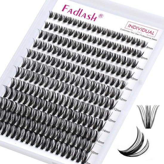 Picture of Cluster Lashes D Curl Lash Clusters ? Pcs Lash Extension Clusters Individual Lashes Soft DIY Eyelash Extensions Mixed Tray Eyelash Clusters Natural Look (50D-0.07D, 8-16mm)