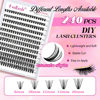 Picture of Cluster Lashes D Curl Lash Clusters ? Pcs Lash Extension Clusters Individual Lashes Soft DIY Eyelash Extensions Mixed Tray Eyelash Clusters Natural Look (50D-0.07D, 8-16mm)
