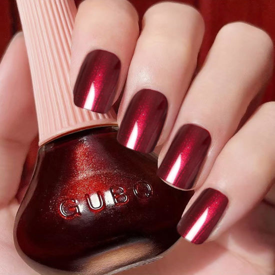 Picture of Major Dijit Quick Dry Nail Polish Pearl Wine Red Summer Nail Lacquer for Nail Art Regular Nail Polish 0.41 fl oz.
