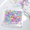 Picture of 200Pcs Colorful Bubble Beads Mermaid Nail Art Charms Aurora Pearls Candy Caramel Stone Mix Nail Art Rhinestones Half-Round Flat Back Rhinestones for Nails Small Glass for Crafts Nail Art Accessories
