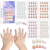 Picture of SIUSIO 120Pcs 5 Pack Press on Nails kids Children Acrylic Fake Nails Cute Pre-glue Full Cover Gradient Color Rainbow Short Stick On False Nail Art Kits Set for Kids Little Girls - Colorful Glitter