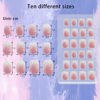 Picture of SIUSIO 120Pcs 5 Pack Press on Nails kids Children Acrylic Fake Nails Cute Pre-glue Full Cover Gradient Color Rainbow Short Stick On False Nail Art Kits Set for Kids Little Girls - Colorful Glitter