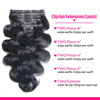 Picture of Pobokix Seamless Clip in Hair Extensions Human Hair Body Wave Human Hair Clip in Extensions 8Pcs PU Clip ins Remy Hair for Women Invisible Skin Weft 18Clips 120g 18inch Natural Black