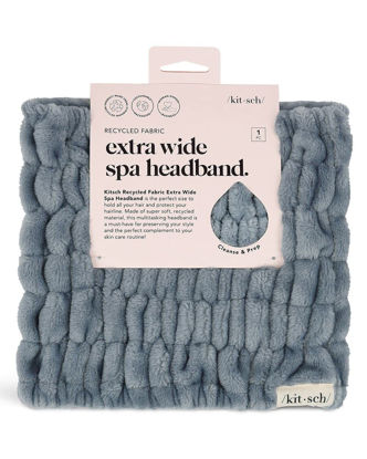 Picture of Kitsch Spa Extra Wide Facial Headband - Multipurpose Skincare Spa Headband for Washing Face - Makeup Headband & Skincare Headband for Women - Hair Band Ideal for Face Wash (Misty Blue)