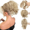 Picture of CJL HAIR Claw Clip Short Ponytail Hair Extensions DIY Bendable Metals Messy Bun Hair Piece for Wonen Straight Synthetic Fake Hairpieces Dirty Blonde