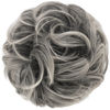Picture of FESHFEN Messy Bun Hair Piece - Large Wavy Curly Elastic Hair Bun Scrunchies Ponytail Extensions Synthetic Chignon Hairpieces for Women, Gray and White Tips 1.94oz