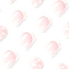 Picture of 24Pcs White French Tip Press on Nails Heart Short Square Fake Nails Valentine’s Day Artificial False Nails with White Hearts Design Glossy Full Cover Glue on Nails Cute Stick on Nails for Women