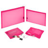Picture of EASYFUN Mesh Pouch, Make up Bag with Zipper Cosmetic Organizer Pouch for Daily or Travel to Keep Small Items, 4 PCS Rose red