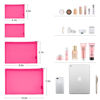 Picture of EASYFUN Mesh Pouch, Make up Bag with Zipper Cosmetic Organizer Pouch for Daily or Travel to Keep Small Items, 4 PCS Rose red