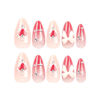 Picture of Almond Press on Nails Valentine’s Day Fake Nails Medium Length Heart Glue on Nails 3D Bow Designs Acrylic Gel Nails Kit Red Artificial Nails Valentines False Nails for Women Nail Art 24Pcs