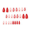 Picture of Almond Heart Press on Nails Red Pink Valentine’s Day Fake Nails Medium Length Red Heart Designs False Nail Tips Glossy Full Cover Glue on Nails Cute Valentines Hearts Stick on Nail for Women