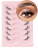 Picture of Onlyall Half Eyelashes Corner Lashes Natural Lashes Half Lashes Wispy End Lashes Corner Eyelashes 3/4 Lashes Clear Band Lashes 7 Pairs C02 (6MM-14MM)