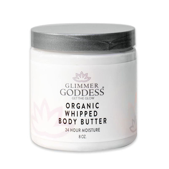 Picture of GLIMMER GODDESS Organic Whipped Body Butter- Strawberries&Cream, Vegan, 24 Hr Hydration, Less Stretch Marks, All Skin Types, Child-Safe, Organic, 8 oz