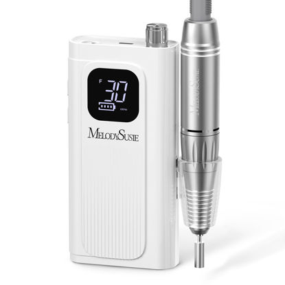 Picture of MelodySusie Professional Nail Drill 30000 RPM,Rechargeable Efile for Shaping,Buffing & Removing Gel Polish,Features Locking Chuck for Easy Use,Ideal for Manicure and Pedicure at Home or Salon (SC300F)