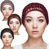 Picture of 4 Pieces Mesh Crochet Hair Net Rayon Knit Snood Hat Thick Short Women Hairnet Snoods Cover Ornament for Sleeping (Black, Gray, Wine Red, Brown)