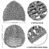 Picture of 4 Pieces Mesh Crochet Hair Net Rayon Knit Snood Hat Thick Short Women Hairnet Snoods Cover Ornament for Sleeping (Black, Gray, Wine Red, Brown)