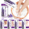 Picture of nbc BeautiLab Pedicure Kit Foot Soak Set: Bubble Salt, Sugar Scrub, Massage Mask, Massage Lotion in a Box, 4 Step Foot Spa Kit for Dry Feet,Tired Feet（1 Set Lavender)