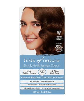 Picture of Tints of Nature 5D Light Golden Brown Permanent Hair Dye, Nourishes Hair and Covers Greys, Ammonia-Free, 130ml