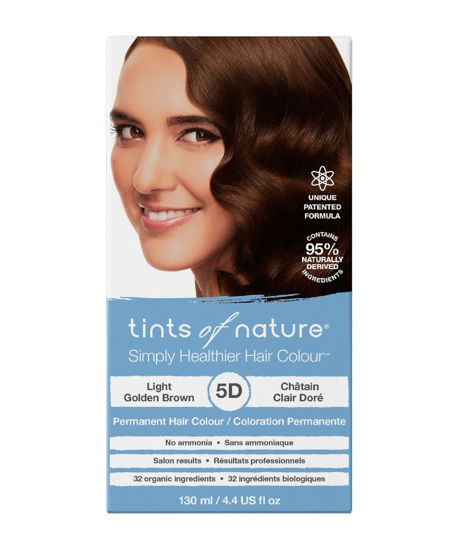 Picture of Tints of Nature 5D Light Golden Brown Permanent Hair Dye, Nourishes Hair and Covers Greys, Ammonia-Free, 130ml