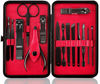 Picture of Keiby Citom Professional Stainless Steel Nail Clipper Travel & Grooming Kit Nail Tools Manicure & Pedicure Set of 15pcs with Luxurious Case (Black/Red)