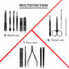 Picture of Keiby Citom Professional Stainless Steel Nail Clipper Travel & Grooming Kit Nail Tools Manicure & Pedicure Set of 15pcs with Luxurious Case (Black/Red)
