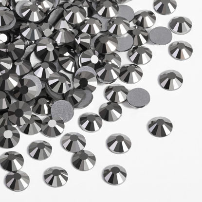 Picture of Beadsland 2880pcs Flat Back Crystal Rhinestones Round Gems for Nail Art and Craft Glue Fix,Hematite,SS10,2.7-2.9mm