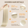 Picture of DOORES Hair Extensions Clip in Human Hair, 5pcs 75g Platinum Blonde 16 Inch Clip in Hair Extensions Remy Hair Extensions Straight Real Human