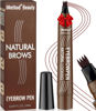 Picture of iMethod Microblading Eyebrow Pen - Eyebrow Pencil Magical Upgraded Eye Brow Pencils for Women with 4 Fork Tip & Spoolie Brush for Natural-Looking Hair-Like Defined Brows, Last All-Day, Reddish Brown