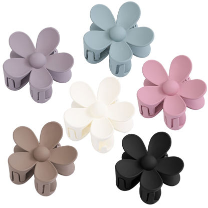 Picture of 6PCS Hair Clips Set: Matte Large Claw Clips, Cute Daisy Hair Accessories, Non-Slip Strong Hold for Thick/Thin Hair, Christmas Gift for Girls, Oliver Green