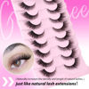Picture of Fox Eye Lashes Wispy Eyelashes Natural Look Clear Band Lashes Fluffy Faux Mink Lashes Strip Natural False Lashes Pack by GVEFETIEE 8 Pairs