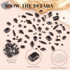 Picture of 3220Pcs Black Glass Nail Rhinestones 120Pcs Multi Shapes Flatback Nail Gems + 3100Pcs 1.5-4mm Round Crystal with Rhinestones Glue Gel, Manicure Nail Charms Diamond Gemstones for Nail Art