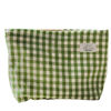 Picture of HAPPYHEIDI Women Checkered Canvas Makeup Bag Cosmetic Pouch Make Up Travel Purse Organizer, Cute Green Plaid